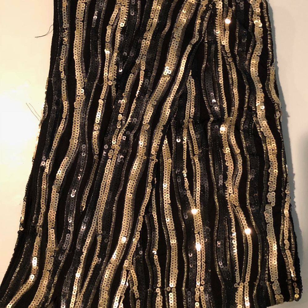 Sequin black and gold mine skirt